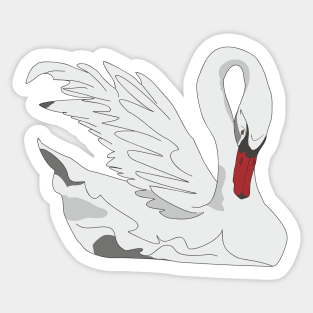 White Swan Sticker